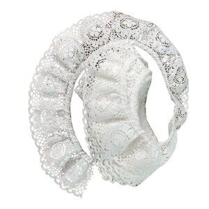 Vintage Ruffle Lace trim Edging Sewing Junk Journaling u Scrapbooking 2 Yds Whit